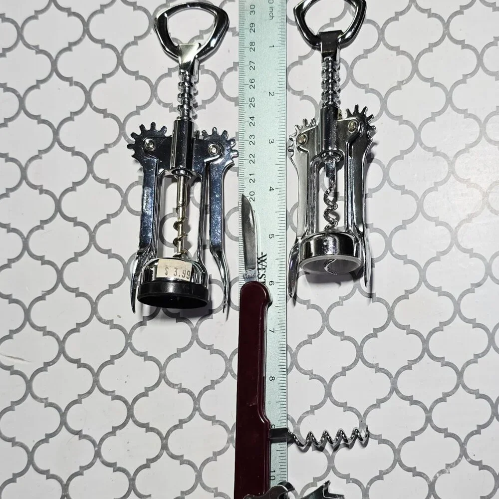 CCOMING SOON 3PC Franmara Italy Wing Corkscrew NOS Wine Opener Chrome Bar Cart